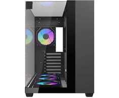 Kompiuterio korpusas - darkFlash TH285 Midi Tower ATX, M-ATX, ITX, 4 ventiliatoriai juodas
