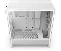 Kompiuterio Korpusas - NZXT H5 Flow Midi Tower, Grūdintas Stiklas, Palaiko EATX/ATX, Balta