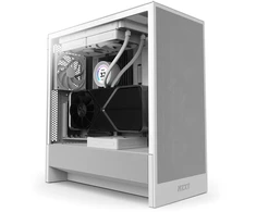 Kompiuterio Korpusas - NZXT H5 Flow Midi Tower, Grūdintas Stiklas, Palaiko EATX/ATX, Balta