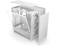 Kompiuterio Korpusas - NZXT H5 Flow RGB, 3 Priekiniai Ventiliatoriai, 360 mm Radiatorius, Baltas
