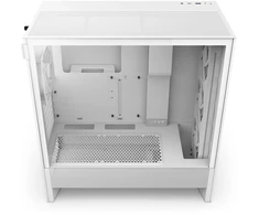 Kompiuterio Korpusas - NZXT H5 Flow RGB, 3 Priekiniai Ventiliatoriai, 360 mm Radiatorius, Baltas