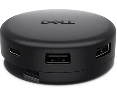 Kompiuterio Priedas - Dell Pro 7-in-1 USB-C Kelioninis Hub DA326, USB Prievadai, Ethernet, Energijos Tiekimas, Juoda
