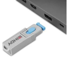 Kompiuterio priedas - LINDY DisplayPort prievado blokavimo raktų rinkinys 4 vnt. mėlynas
