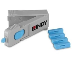 Kompiuterio priedas - LINDY DisplayPort prievado blokavimo raktų rinkinys 4 vnt. mėlynas