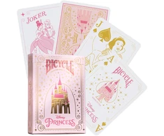 Kortų Žaidimas - Bicycle Disney Princesė 52 Kortos + 2 Džokeriai Plastikinis Apdangalas Rožinis