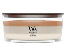 Kvapioji žvakė - WoodWick Café Macchiato Ellipse bronzinė balta