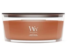 Kvapioji žvakė - WoodWick Pumpkin Praline Ellipse bronzos spalvos