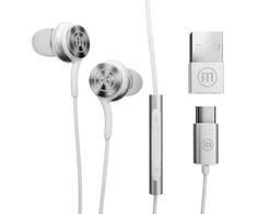 Laidinės Ausinės - Maxell XC1 su USB-C ir USB-A Adapteriu, Baltos