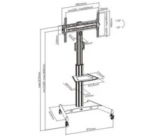 Laikiklis Hismart Mobilus 32"-65" televizoriaus stovas