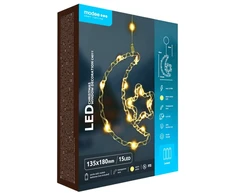 LED Lempa - Modee ML-C4011 15 LED Šiltos Baltos Spalvos Pusmėnulio Ir Žvaigždės Langų Dekoracija