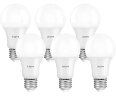 LEPRO 100092-WW-EU-6 A60 E27 7W 800 lm 2700 K reguliuojamo ryškumo LED lemputė, E klasė, 6 vnt. paketas
