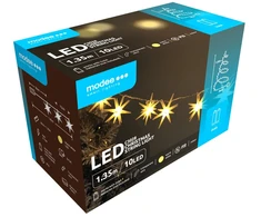 LED lemputė - Modee ML-C3028 1,35 m 10 LED žvaigždžių girlianda šilta balta