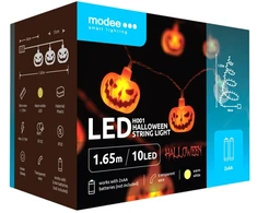 LED lemputės - Modee H001 1,65 m, 10 LED šiltos šviesos girlianda „Pumpkin“