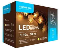 LED lemputės - Modee ML-C3012 kankorėžių girlianda, 1,35 m, 10 LED, šiltai balta