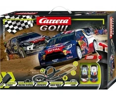 Lenktynių trasa - Carrera Super Rally Track 4.9 m su 2 valdikliais ir transporto priemonėmis Juoda Raudona Mėlyna