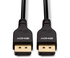 DisplayPort Kabelis - LINDY Slim DisplayPort 1.4 Kabelis, 3 m, Juodas