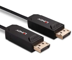 DisplayPort Kabelis - LINDY Šviesolaidinis Hibridinis DisplayPort 2.0 UHBR10 Kabelis, M/M, 40 m, Juodas