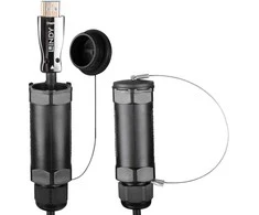 HDMI Laidas - LINDY Armuotas Šviesolaidinis Hibridinis HDMI Laidas, 8K60, 48Gbps, 70 m, Juodas