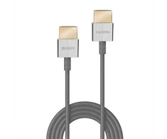 HDMI Laidas - LINDY HDMI Slim Laidas, M/M, Ultra Didelės Spartos, 48Gbps, 7680x4320@60Hz, 0.5 m, Pilkas