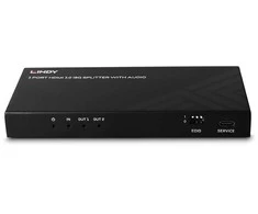 HDMI Skirstytuvas - LINDY 2 Prievadų HDMI Skirstytuvas 8K60, 48G, Su Garso Ištraukimu ir Sumažinimu, Juodas