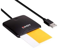 Išmanusis Kortelių Skaitytuvas - LINDY USB 2.0 Išmanusis Kortelių Skaitytuvas, Juodas