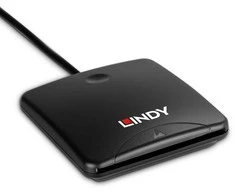 Išmanusis Kortelių Skaitytuvas - LINDY USB 2.0 Išmanusis Kortelių Skaitytuvas, Juodas