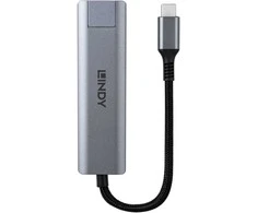 USB šakotuvas - LINDY USB 3.2 Gen 2 Type C šakotuvas, 3 priedai ir gigabito eternetas