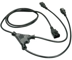 Lindy Ilgiklis - C14 į 2x C13 1m 10A/250V Varis PVC