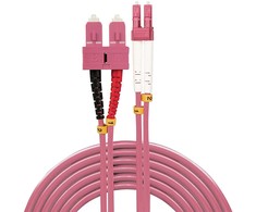 Tinklo Kabelis - LINDY Šviesolaidinis Kabelis LC/SC OM4, 50/125µm, 20 m, Rožinis