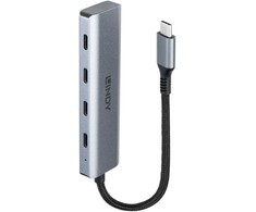 USB Hub - LINDY 4 Prievadų USB 3.2 Gen 2 Type C Hub, 10 Gbps, Kompaktiškas Dizainas