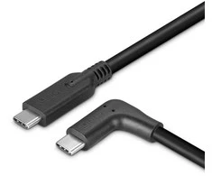 USB Kabelis - LINDY USB 3.2 Type C Laidas, M/M, 90° Kampas, 10Gbps, 60W PD, 0.5 m, Juodas