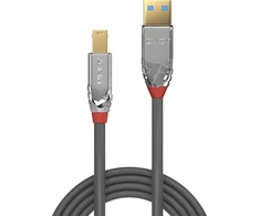 USB Kabelis - LINDY Cromo Line USB 3.0 Type A į B Laidas, M/M, 5Gbps, 5 m, Pilkas