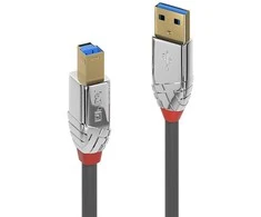 USB Kabelis - LINDY Cromo Line USB 3.0 Type A į B Laidas, M/M, 5Gbps, 5 m, Pilkas
