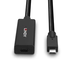 USB Prailginimo Laidas - LINDY USB 3.2 Type C Aktyvus Prailginimo Laidas, M/F, 10Gbps, Duomenų Perdavimas, 5 m