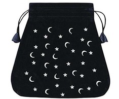 Lo Scarabeo Moon And Stars Velvetinis Juodas Maišelis Kortoms
