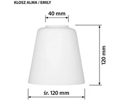 Sieninis šviestuvas Activejet AJE-ALMA 1P E27 1x40W