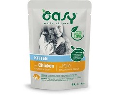 Maisto produktai - Oasy Chunks in Gravy Kitten with vištiena 85g