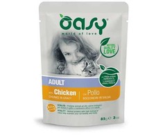Maisto produktai - Oasy gabaliukai padaže vištiena 85g, 8% baltymų, be glitimo