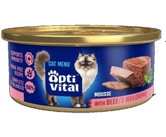 Maisto produktai - OptiVital Fluffy Mousse jautiena šlapias maistas 85g