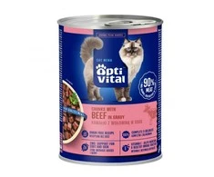 OPTIVITAL jautiena in gravy – šlapias kačių maistas – 415g