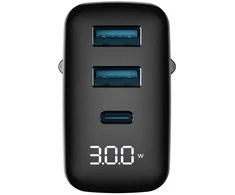 Havit UCLE001 EU - GaN trijų prievadų įkroviklis 30 W, juodas