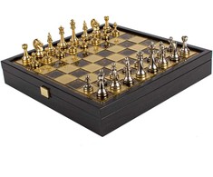 Manopoulos „Classic Metal Staunton“ Metalinių Šachmatų Rinkinys Su 34cm Lenta