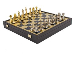 Manopoulos „Classic Metal Staunton“ Metalinių Šachmatų Rinkinys Su 41cm Lenta