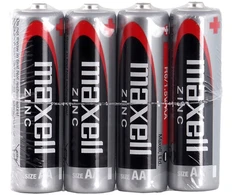 Baterija - Maxell R6 4TAC 1.5V Cinko-Anglies Elementai Laikrodžiams Radijams Kalkuliatoriams Nuotolinio Valdymo Pultams Juoda