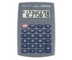Men's Vector Vector KAV VC-210III pocket skaičiuotuvas, 8 digits, 64x98.5 mm, pilkas