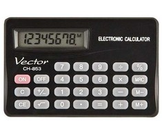 Men's Vector Vector KAV CH-853 pocket skaičiuotuvas, 8 digits, 83 x 53 mm, juodas