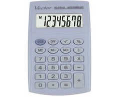 Men's Vector Vector KAV VC-210 LB pocket skaičiuotuvas, 8 digits, 64x98.5 mm, light mėlynas