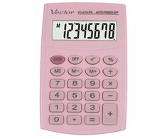 Men's Vector Vector KAV VC-210 PK pocket skaičiuotuvas, 8 digits, 64x98.5 mm, light pink