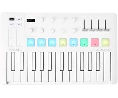 MIDI valdiklis - Arturia MiniLab 3 (25 klavišų, USB, įeina Ableton Live Lite, balta)