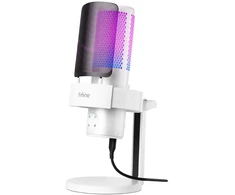 Fifine A9W studio mikrofonas with stand baltos spalvos